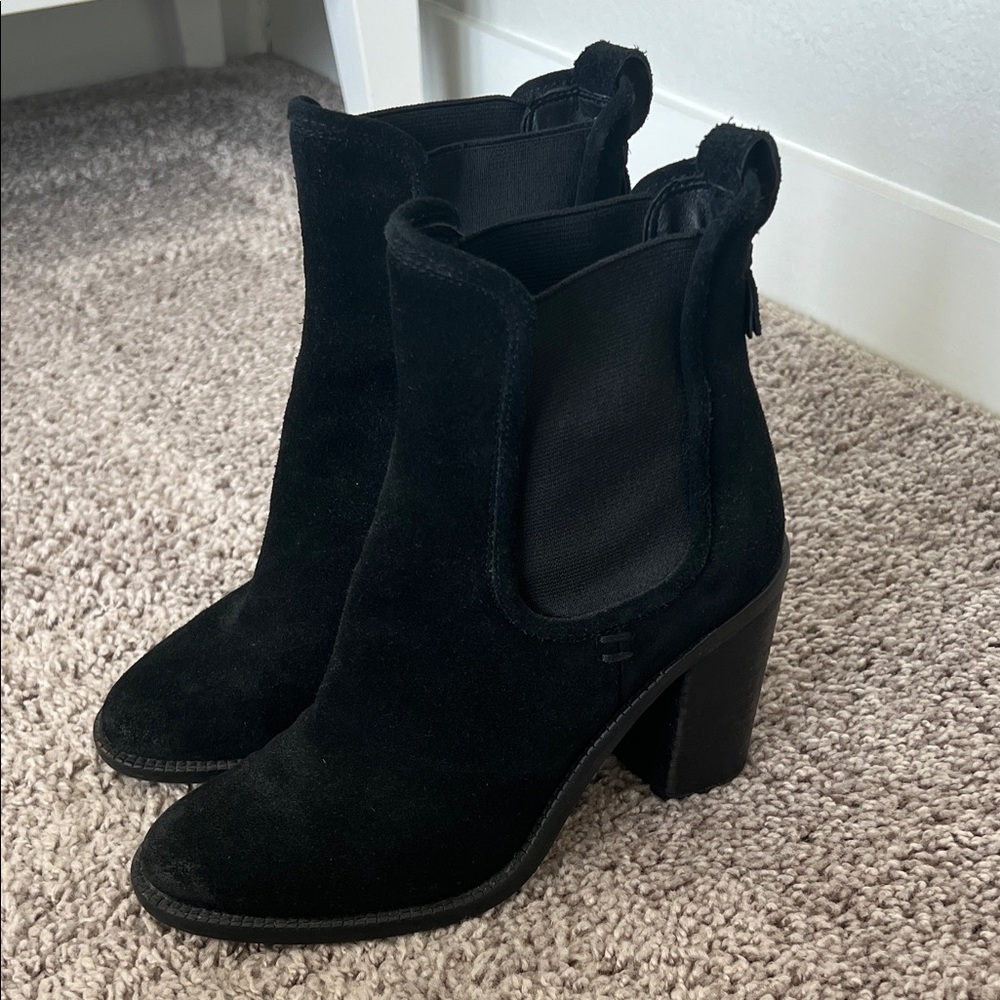 Dolce Vita Black Suede Heeled Ankle Booties
